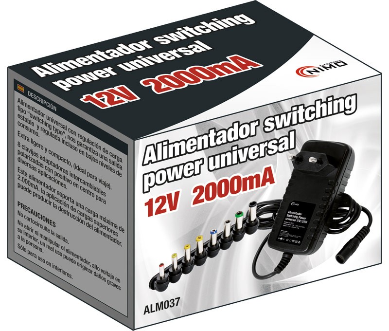 ALIMENTADOR ELECTRONICO 12V 2AMP ESTABILIZADO